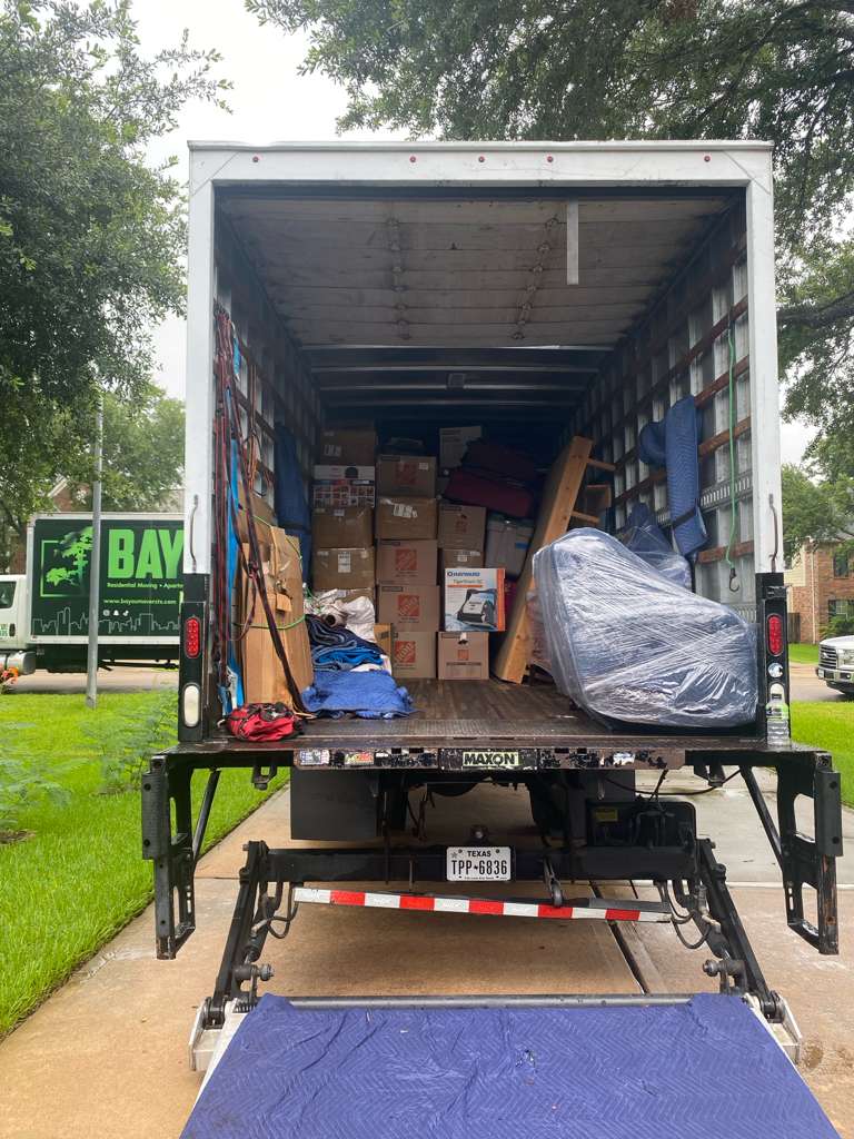 Bayou Movers assisting a Houston-area customer during an evening move